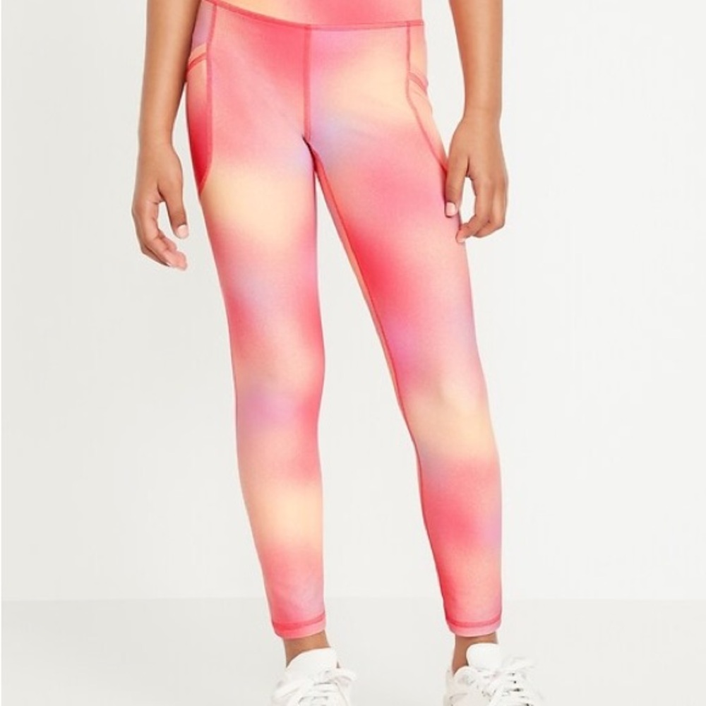 Old Navy Pink and Orange High-Rise Leggings